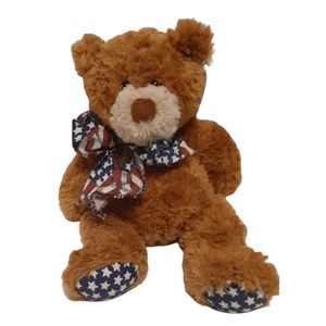 Ty Beanie Classic Bear Flags American Patriotic Stars Stripes 13" 2006.